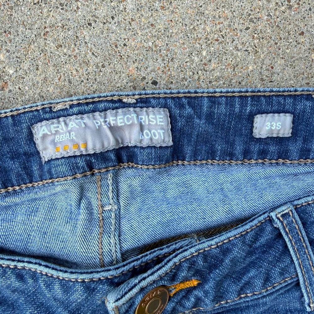 Ariat 33S Rebar Perfect Rise Riveter Boot Cut Jeans in Malibu 10041067 - Picture 5 of 11